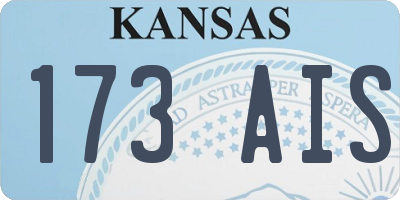 KS license plate 173AIS