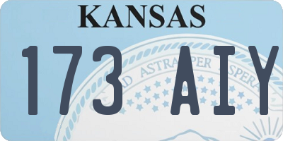 KS license plate 173AIY