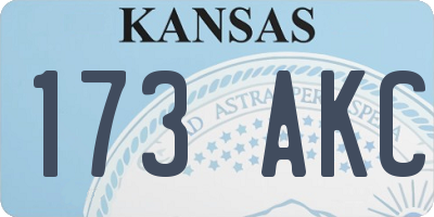 KS license plate 173AKC