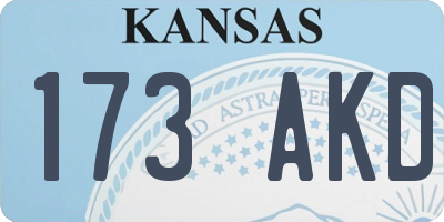 KS license plate 173AKD
