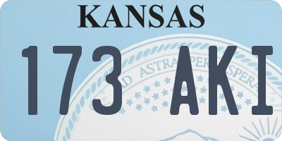KS license plate 173AKI