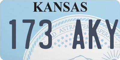 KS license plate 173AKY