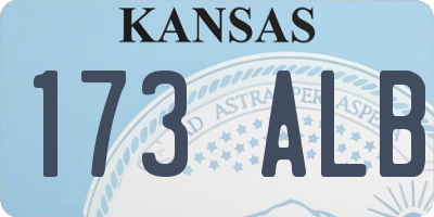 KS license plate 173ALB
