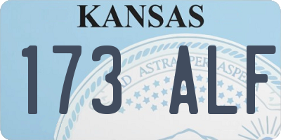 KS license plate 173ALF