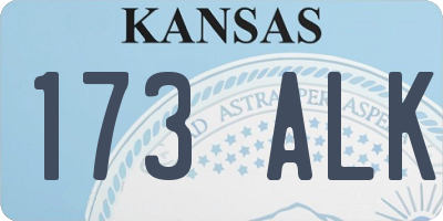 KS license plate 173ALK