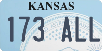 KS license plate 173ALL