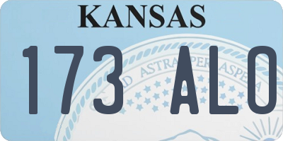 KS license plate 173ALO