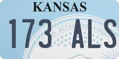 KS license plate 173ALS
