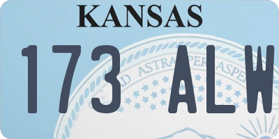 KS license plate 173ALW