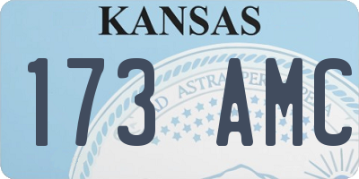 KS license plate 173AMC