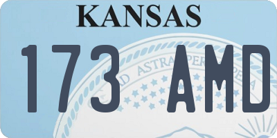 KS license plate 173AMD