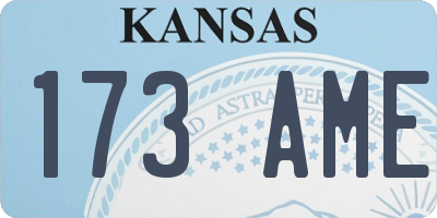 KS license plate 173AME
