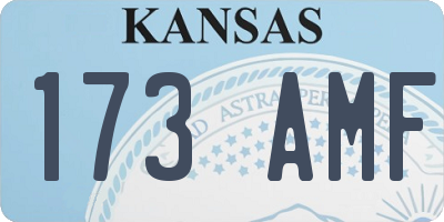 KS license plate 173AMF
