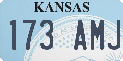 KS license plate 173AMJ