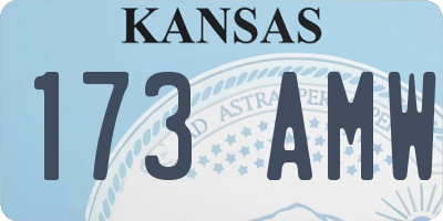 KS license plate 173AMW
