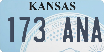 KS license plate 173ANA