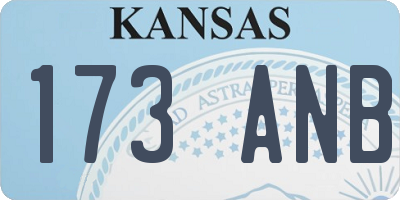KS license plate 173ANB