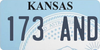 KS license plate 173AND