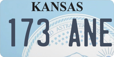 KS license plate 173ANE