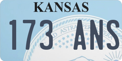 KS license plate 173ANS