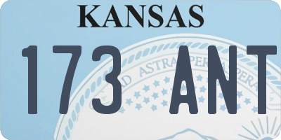 KS license plate 173ANT