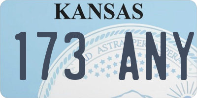 KS license plate 173ANY