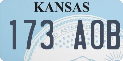 KS license plate 173AOB