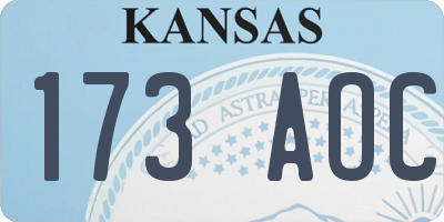KS license plate 173AOC