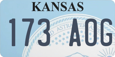KS license plate 173AOG