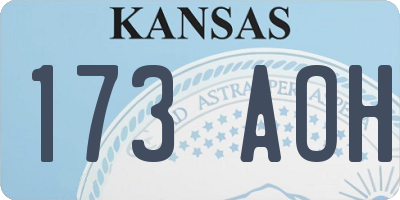 KS license plate 173AOH