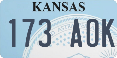 KS license plate 173AOK