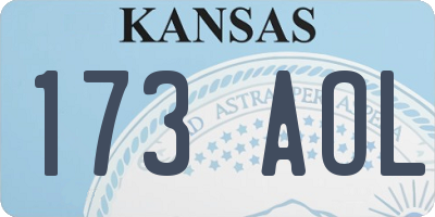 KS license plate 173AOL