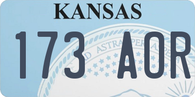 KS license plate 173AOR