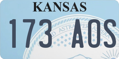 KS license plate 173AOS