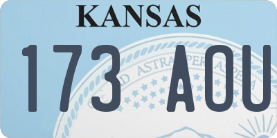 KS license plate 173AOU