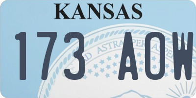 KS license plate 173AOW