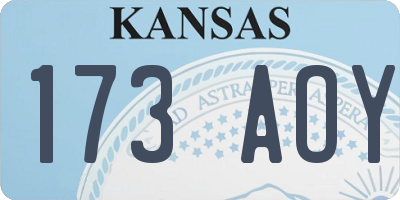 KS license plate 173AOY