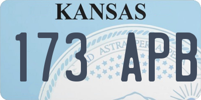 KS license plate 173APB