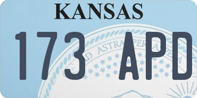 KS license plate 173APD