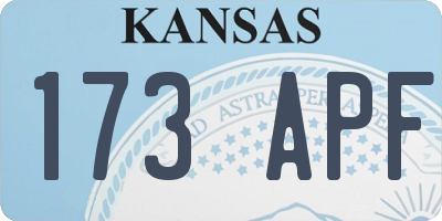 KS license plate 173APF