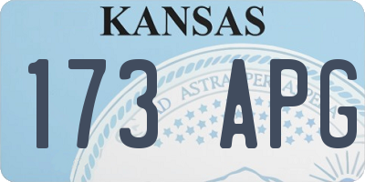 KS license plate 173APG