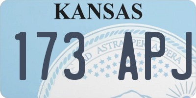 KS license plate 173APJ