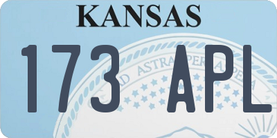 KS license plate 173APL