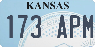 KS license plate 173APM