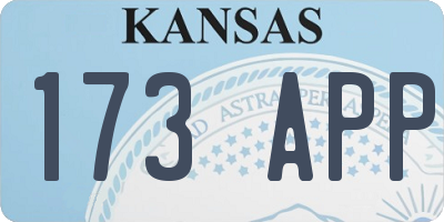 KS license plate 173APP