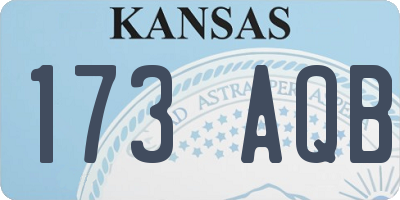KS license plate 173AQB