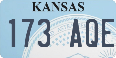 KS license plate 173AQE