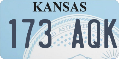 KS license plate 173AQK