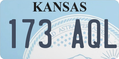 KS license plate 173AQL