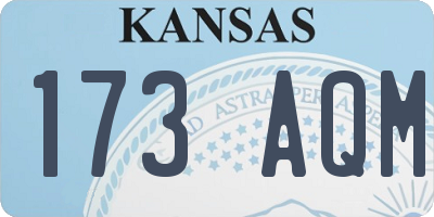 KS license plate 173AQM